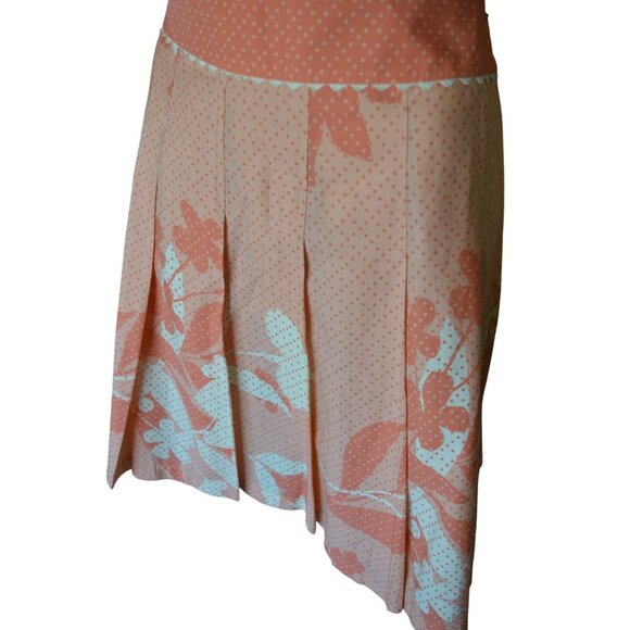 Vintage 90s y2k Liz Claiborne Pastel Cotton Floral Pleated Skirt Womens Size 8 - Picture 3 of 8